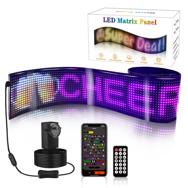 LED Flexible Screen Advertising  Large Screen Supports APP Bluetooth Control 52.4 x 7.6 Inch US Plug - Car Monitor by buy2fix | Online Shopping UK | buy2fix