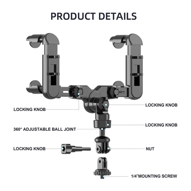 Vehicle Rearview Mirror Bracket Panoramic Sports Camera Car Mount Base Accessory - Universal Car Holders by buy2fix | Online Shopping UK | buy2fix