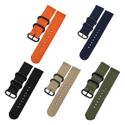 Washable Nylon Canvas Watchband, Band Width:18mm(Black with Black Ring Buckle) - Watch Accessories & Parts by buy2fix | Online Shopping UK | buy2fix