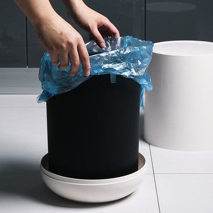 Household Plastic Push-type Spring-Cover Garbage Storage Bucket(Grey) - Trash Bin & Bags by buy2fix | Online Shopping UK | buy2fix