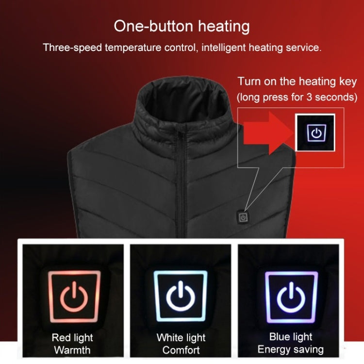 USB Heated Smart Constant Temperature Hooded Warm Coat for Men and Women (Color:Black Size:XXXL) - Down Jackets by buy2fix | Online Shopping UK | buy2fix