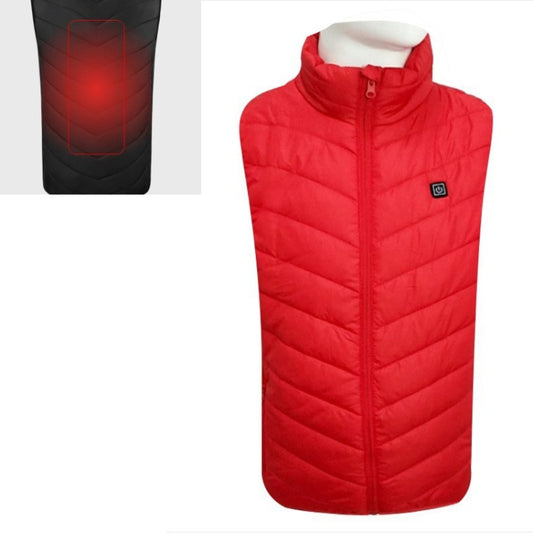 USB Security Smart Constant Temperature Fever Men Stand Collar Cotton Vest (Color:Red Size:XXL) - Down Jackets by buy2fix | Online Shopping UK | buy2fix