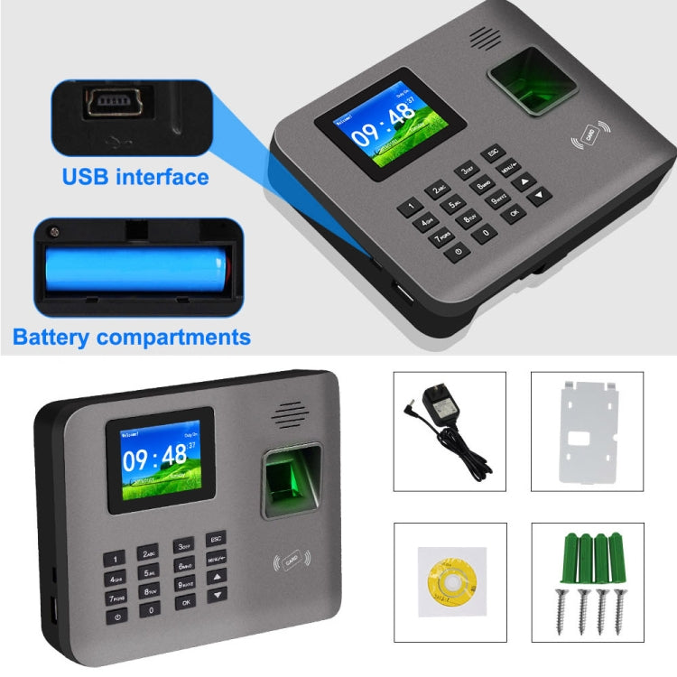 Realand AL325D Fingerprint Time Attendance with 2.4 inch Color Screen & ID Card Function & WiFi & Battery - Attendance System by Realand | Online Shopping UK | buy2fix