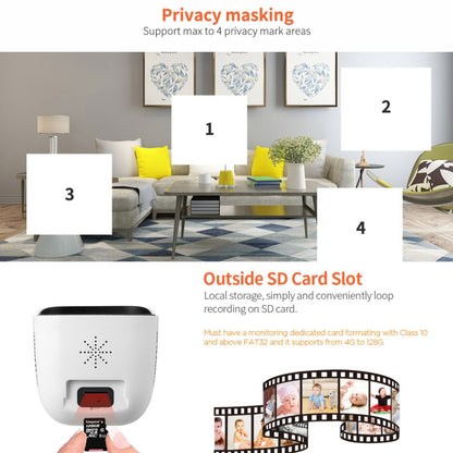 SriHome SH029 3.0 Million Pixels 1296P HD AI Camera, Support Two Way Talk / Motion Detection / Humanoid Detection / Night Vision / TF Card, EU Plug - Security by SriHome | Online Shopping UK | buy2fix