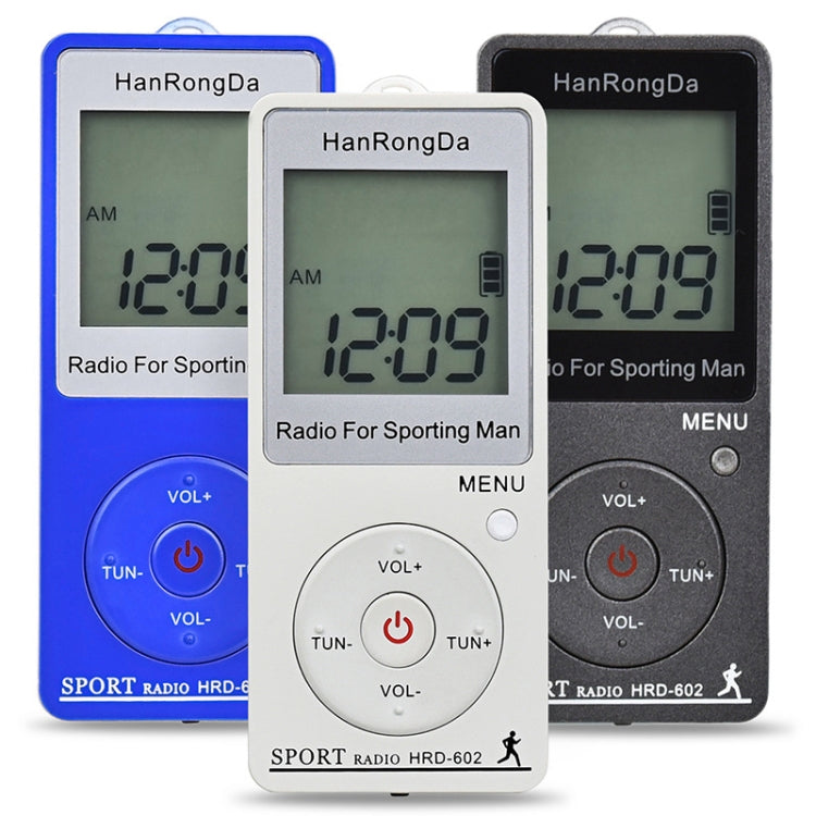 HRD-602 Digital Display FM AM Mini Sports Radio with Step Counting Function (Blue) - Consumer Electronics by buy2fix | Online Shopping UK | buy2fix