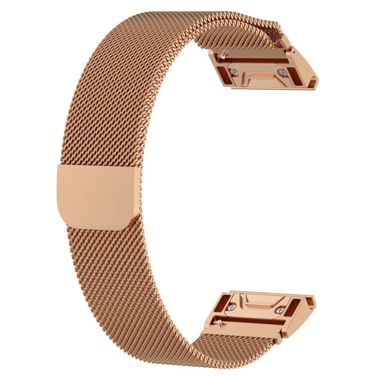 For Garmin Fenix 6S Milanese Watch Band(Rose Gold) - Smart Wear by buy2fix | Online Shopping UK | buy2fix