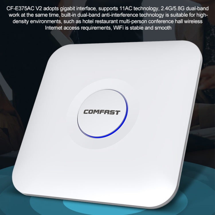 COMFAST CF-E375AC 1300Mbps Dual Band Wireless Indoor Ceiling AP 2.4G+5.8GHz WiFi Access Point - Wireless Routers by COMFAST | Online Shopping UK | buy2fix