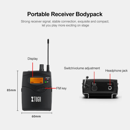 IEM1200 Wireless Transmitter 10 Bodypack Stage Singer In-Ear Monitor System(EU Plug) - Consumer Electronics by buy2fix | Online Shopping UK | buy2fix