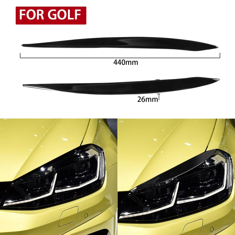 Pair Car Lamp Eyebrow Soft Decorative Sticker for Volkswagen Golf 7 / 7.5 2013-2018 (Black) - In Car by buy2fix | Online Shopping UK | buy2fix