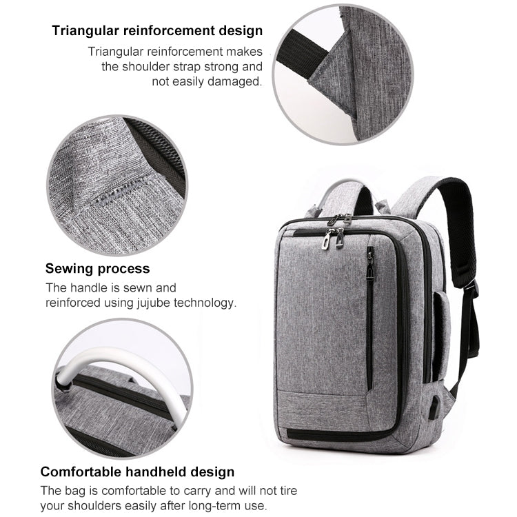 cxs-620 Multifunctional Oxford Laptop Bag Backpack (Light Grey) - Backpack by buy2fix | Online Shopping UK | buy2fix