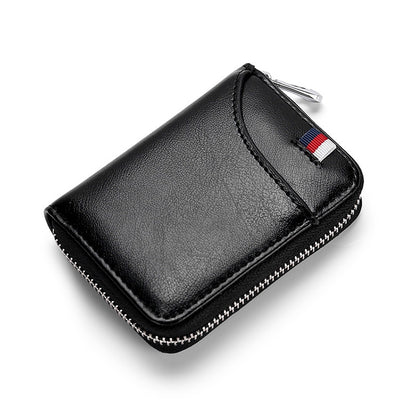 KB155 Antimagnetic RFID Zipper Leather Large-capacity Cards Holder Wallet(Black) - Home & Garden by buy2fix | Online Shopping UK | buy2fix
