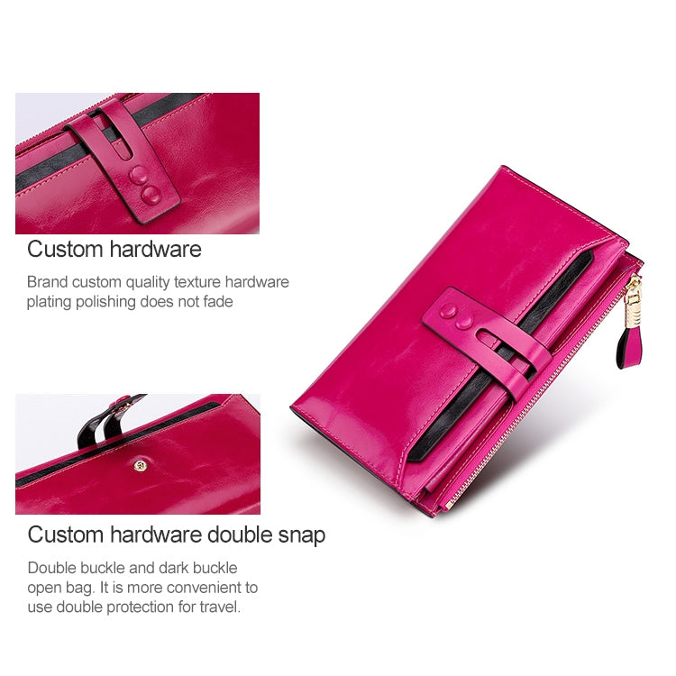 8239 Antimagnetic RFID Multi-function Leather Lady Wallet Large-capacity Purse with Detachable Card Holder (Rose Purple) - Home & Garden by buy2fix | Online Shopping UK | buy2fix