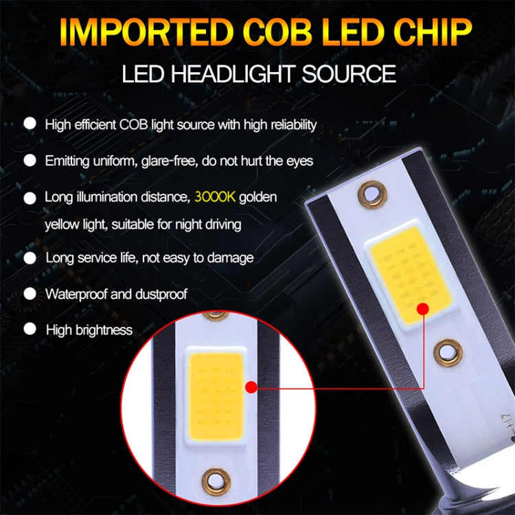 2 PCS 9005 DC9-36V / 36W / 3000K / 6000LM IP68 Car / Motorcycle Mini COB LED Headlight Lamps / Fog Light(Gold Light) - LED Headlamps by buy2fix | Online Shopping UK | buy2fix