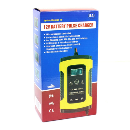 FOXSUR 12V 6A Intelligent Universal Battery Charger for Car Motorcycle, Length: 55cm, EU Plug(Yellow) - Battery Charger by FOXSUR | Online Shopping UK | buy2fix