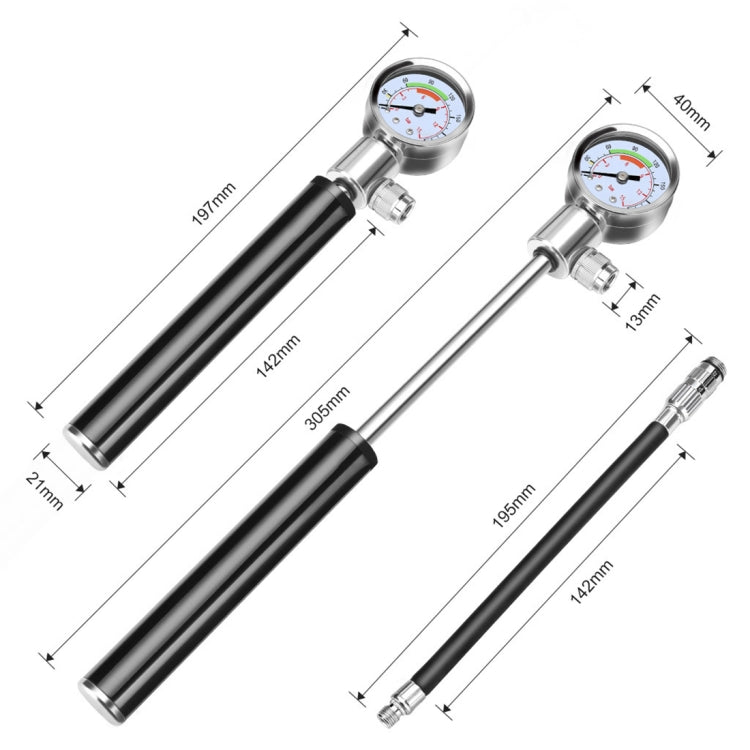 Portable High Pressure Pump Bicycle Pump Mini Mountain Bike Pump + Crowbar - Bicycle Locks & Bicycle Pumps by buy2fix | Online Shopping UK | buy2fix