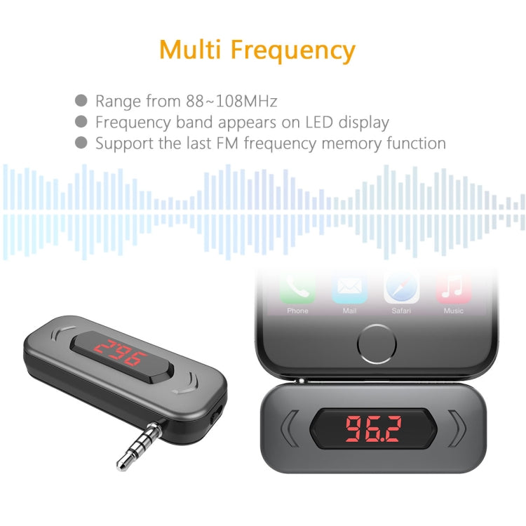 Doosl DSER116 Multifunctional Car FM Transmitter Wireless Music Receiver with 3.5mm Jack & LCD Display, Support Hands-free Call(Black) - Bluetooth Car Kits by DOOSL | Online Shopping UK | buy2fix