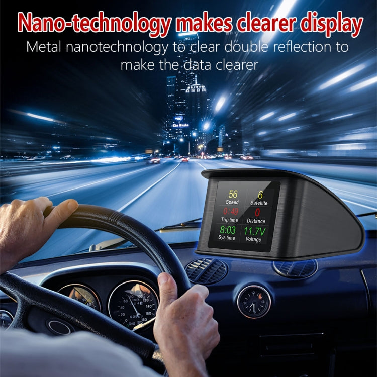 T600 HUD 2.2 inch Car GPS Smart Digital Meter with TFT LCD Multi-color, Speed & Driving Distance / Time & Voltage Display, Over Speed Alarm, Low Voltage Alarm, Kilometers & Miles Switching - Head Up Display System by buy2fix | Online Shopping UK | buy2fix