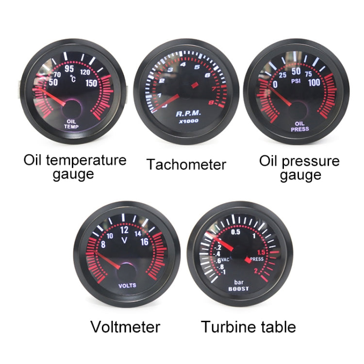 52mm 12V Universal Car Modified Oil Press Gauge - In Car by buy2fix | Online Shopping UK | buy2fix