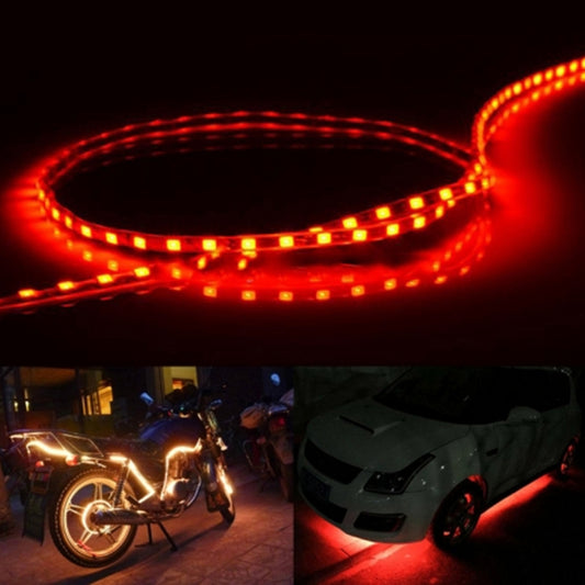 5 PCS 45 LED 3528 SMD Waterproof Flexible Car Strip Light for Car Decoration, DC 12V, Length: 90cm(Red Light) - Decorative Lights by buy2fix | Online Shopping UK | buy2fix