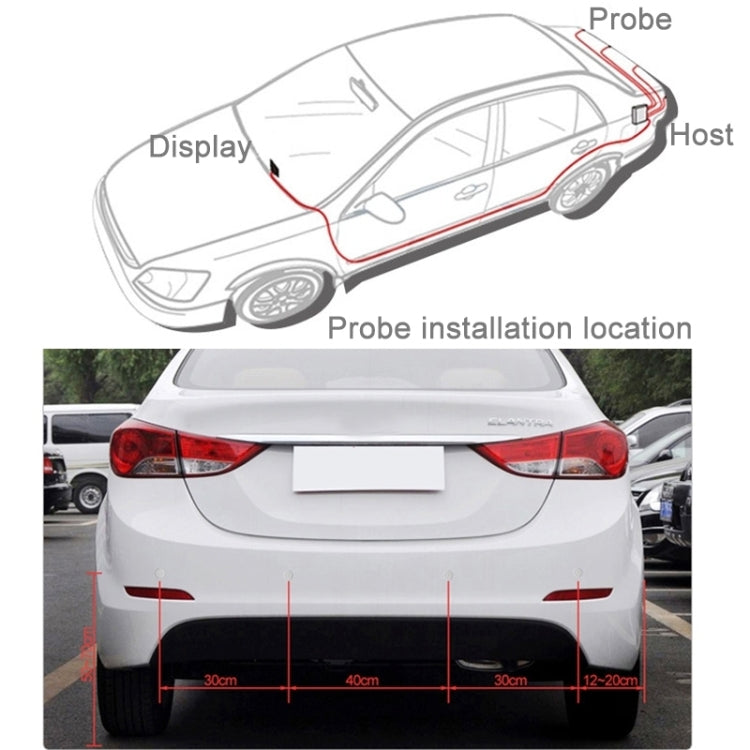 Car Buzzer Reverse Backup Radar System - Premium Quality 4 Parking Sensors Car Reverse Backup Radar System with LCD Display(Silver Grey) - In Car by buy2fix | Online Shopping UK | buy2fix