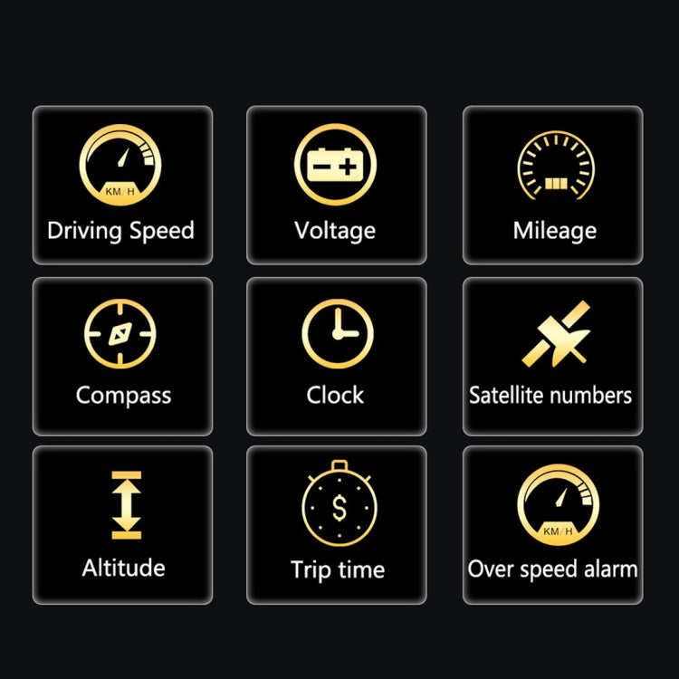 T900 Car GPS HUD Virtual HD Reflection Board Head-up Display, Speed & Driving Distance / Time Display, Over Speed & Voltage & Low Voltage Alarm, Fatigue Driving - Head Up Display System by buy2fix | Online Shopping UK | buy2fix