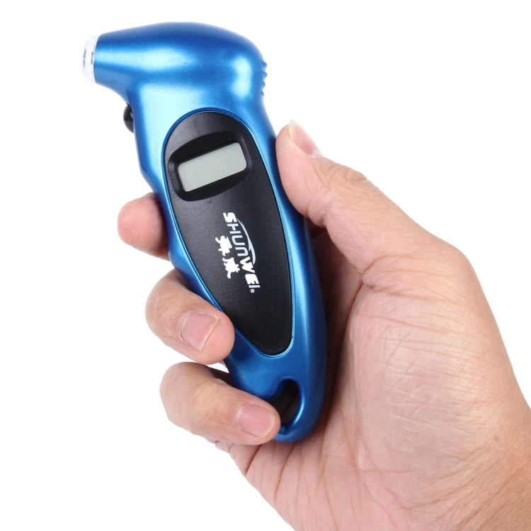 SHUNWEI SD-2802 Digital Tire Pressure Gauge 150 PSI 4 Settings for Car Truck Bicycle with Backlit LCD and Non-Slip Grip(Blue) - In Car by SHUNWEI | Online Shopping UK | buy2fix