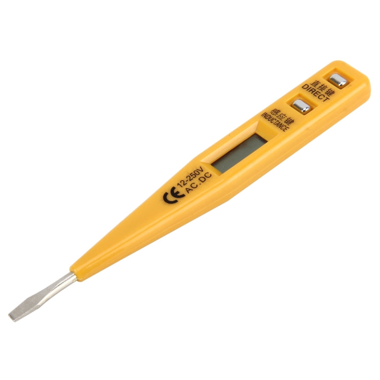 Portable AC DC Voltage Test Pencil Circuit Detector Volt Tester 12-250V Detection(Yellow) - Voltage Detector by buy2fix | Online Shopping UK | buy2fix