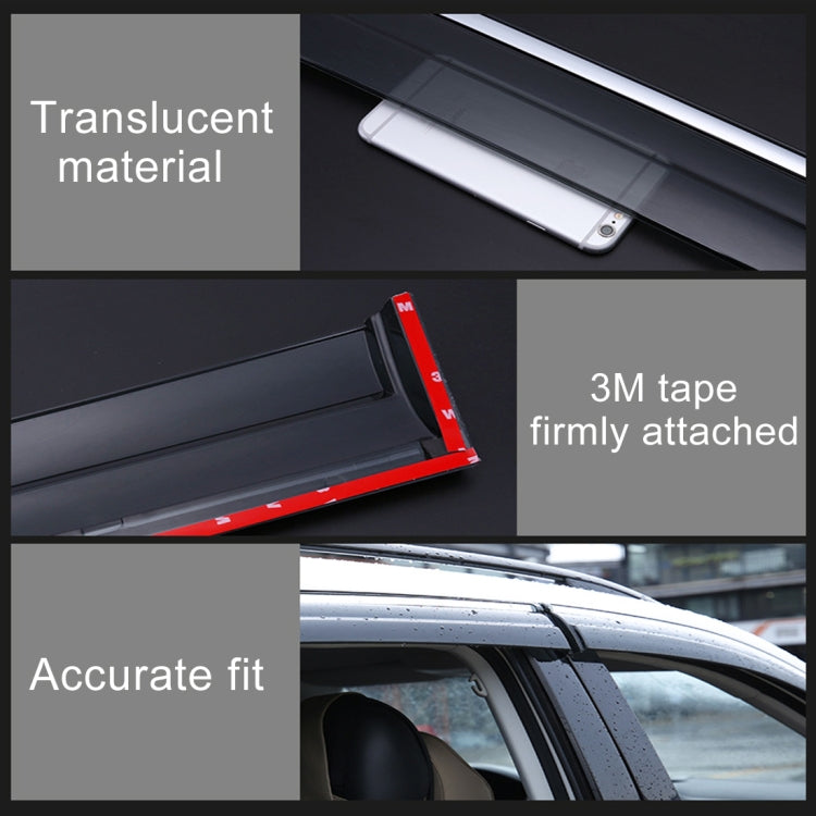4 PCS Window Sunny Rain Visors Awnings Sunny Rain Guard for Toyota Camry 2012-2017 Version Seventh Generation - Window Foils & Solar Protection by buy2fix | Online Shopping UK | buy2fix