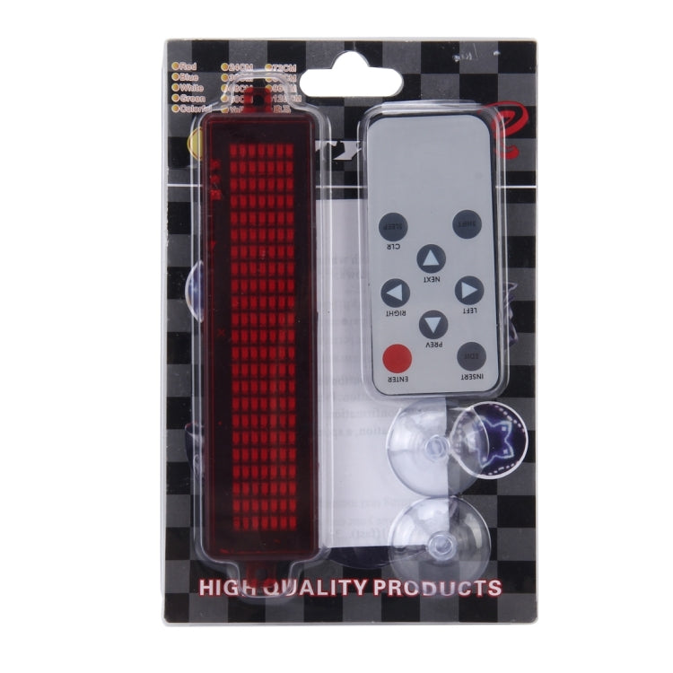 DC 12V Car LED Programmable Showcase Message Sign Scrolling Display Lighting Board with Remote Control (Red Light) - Car Monitor by buy2fix | Online Shopping UK | buy2fix
