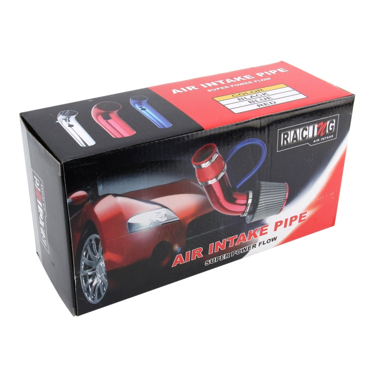 Universal  Air Intake Pipe Super Power Flow Air Intakes Short Cold Racing Aluminium Air Intake Pipe Hose with Cone Filter Kit System (Red) - In Car by buy2fix | Online Shopping UK | buy2fix