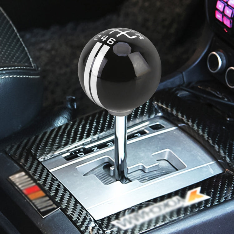 Universal Vehicle Ball Shape Modified Resin Shifter Manual 6-Speed Right-R Gear Shift Knob(Black White) - Shift Knob by buy2fix | Online Shopping UK | buy2fix