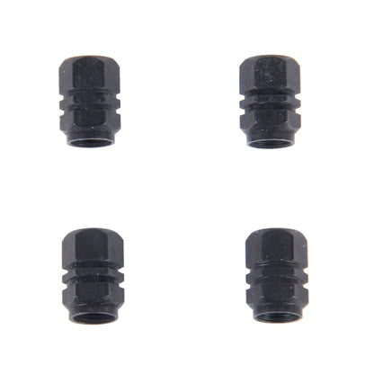 4PCS SA Metal Plated Hexagon Shape Universal Tire Valve Stem Cap(Black) - In Car by buy2fix | Online Shopping UK | buy2fix