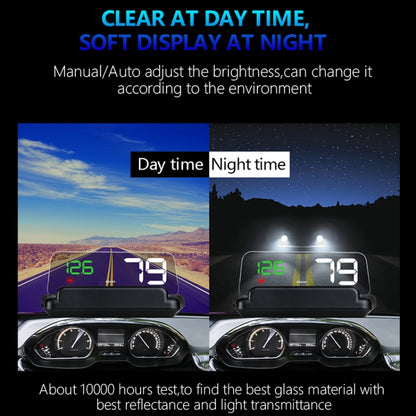 C500 Car HUD Virtual HD Projection Head-up Display, With Adjustable Reflection Board, Speed & RPM & Water Temperature & Oil Consumption & Driving Distance / Time & Voltage Display, Over Speed Alarm, Connect OBD2 Interface(Blue) - Head Up Display System by buy2fix | Online Shopping UK | buy2fix