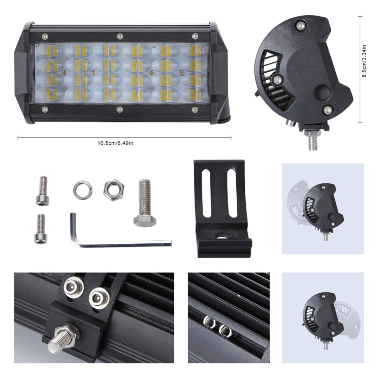 7 inch Four Rows 35W 2000LM 6000K Car Truck Off-road Vehicle LED Work Lights Spotlight - In Car by buy2fix | Online Shopping UK | buy2fix