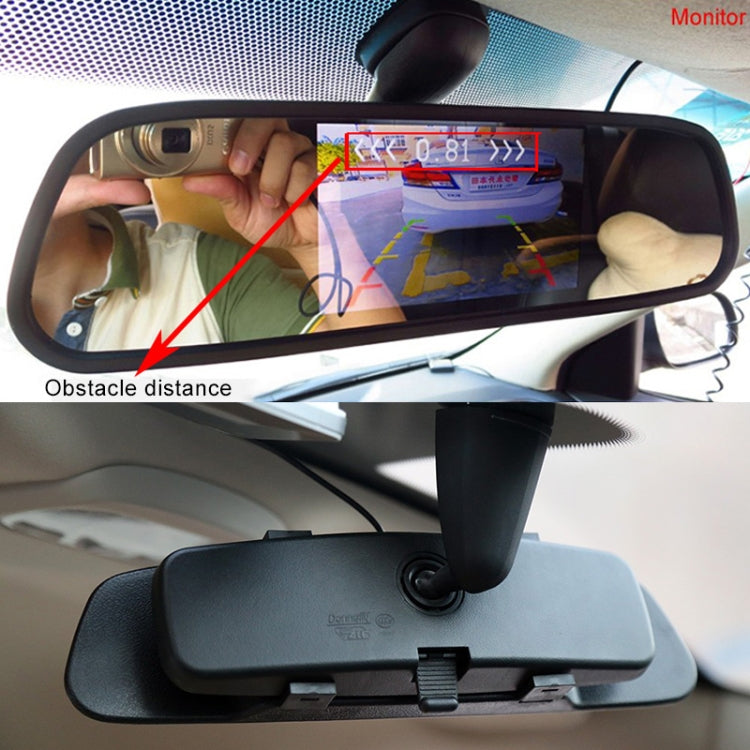 PZ604 170 Degree Car 4.3 inch Rearview Mirror Monitor with Round Camera - In Car by buy2fix | Online Shopping UK | buy2fix