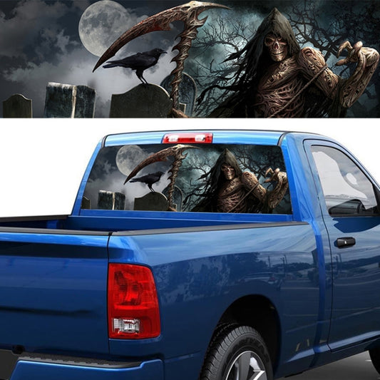 Scythe Death Pattern Horror Series Car Rear Window Decorative Sticker, Size: 147 x 46cm - Decorative Sticker by buy2fix | Online Shopping UK | buy2fix