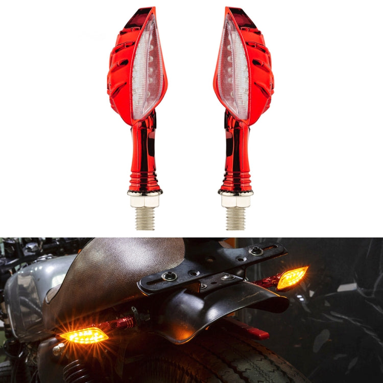 2pcs KC022 Motorcycle 12LEDs Turn Signal Light (Red) - In Car by buy2fix | Online Shopping UK | buy2fix