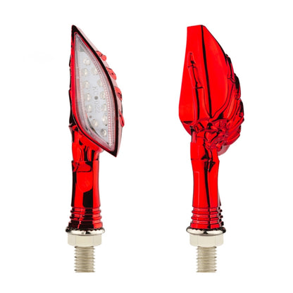 2pcs KC022 Motorcycle 12LEDs Turn Signal Light (Red) - In Car by buy2fix | Online Shopping UK | buy2fix