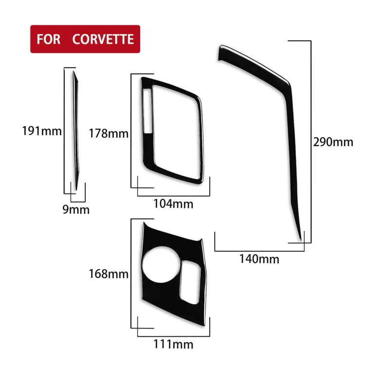 For Chevrolet Corvette C7 2014-2019 4 in 1 Car Gear Position Decorative Sticker, Left Drive - In Car by buy2fix | Online Shopping UK | buy2fix