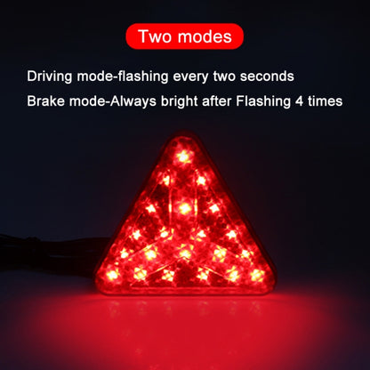 Bicycle / Mountain Bike X Style Triangle Pilot Light LED Tail Light (Black) - Taillights by buy2fix | Online Shopping UK | buy2fix