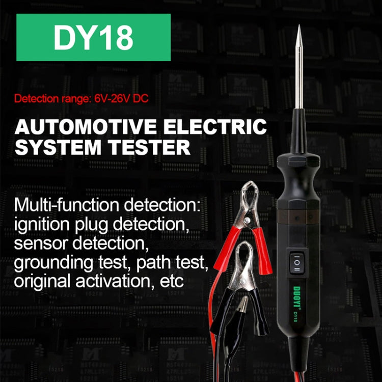 DUOYI DY18 Car Circuit Tester Probe Diagnostic Tool 12V 24V Current Voltmeter - Electronic Test by DUOYI | Online Shopping UK | buy2fix