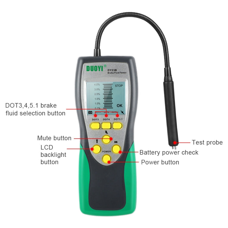 DUOYI DY23B Car Brake Fluid Detection Pen Moisture Tester - Electronic Test by DUOYI | Online Shopping UK | buy2fix