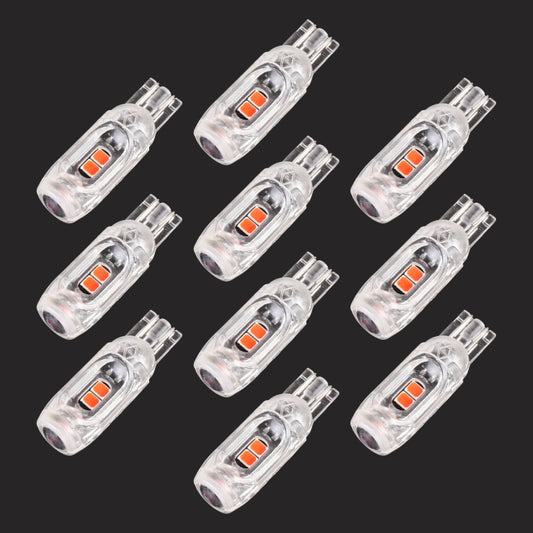 10 PCS T10 DC12V / 1W Car Clearance Light 5LEDs SMD-3030 Lamp Beads (Red Light) - In Car by buy2fix | Online Shopping UK | buy2fix
