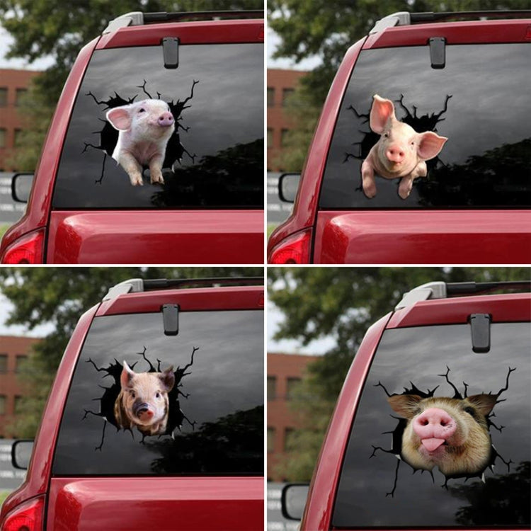 6 in 1 Creative Broken 3D Pig Car Stickers - In Car by buy2fix | Online Shopping UK | buy2fix