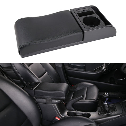 Car Multi-functional Dual USB Armrest Box Booster Pad, Microfiber Leather Curved Type (Black) - In Car by buy2fix | Online Shopping UK | buy2fix