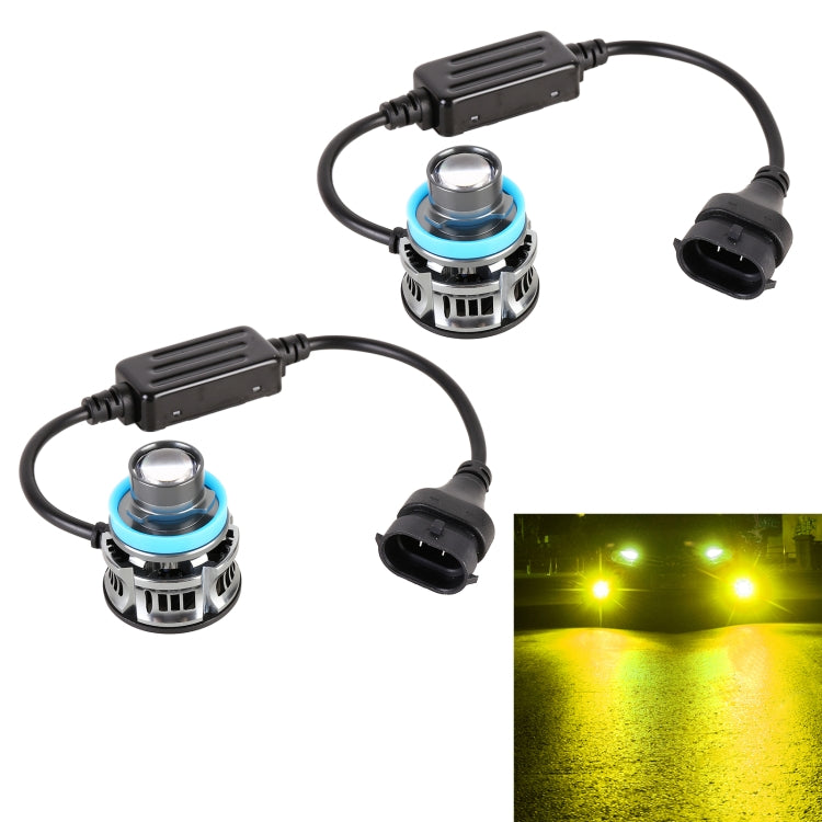1 Pair H11 27W / DC12V Car Aluminum Alloy Flashing LED Headlight (Gold Light) - In Car by buy2fix | Online Shopping UK | buy2fix