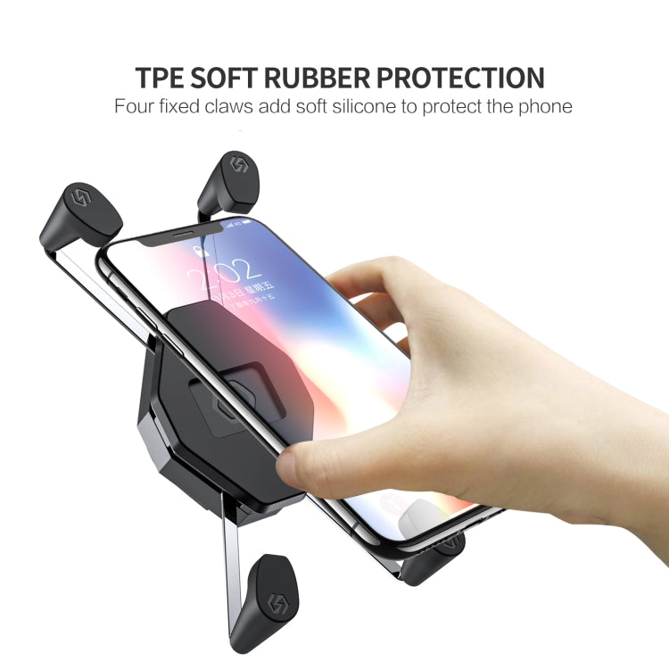 ZH-1558C1 Motorcycle M8 Ball Joint X-shape Aluminum Alloy Phone Holder - In Car by buy2fix | Online Shopping UK | buy2fix