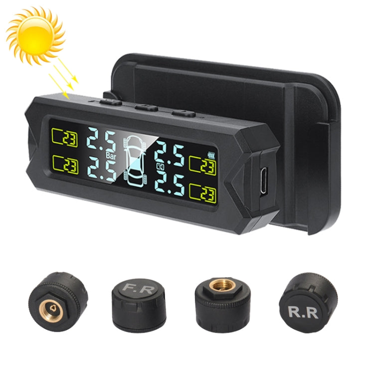 Car High Precision Solar Charging Tire Pressure Monitoring System TPMS, External Beep Sensor - In Car by buy2fix | Online Shopping UK | buy2fix