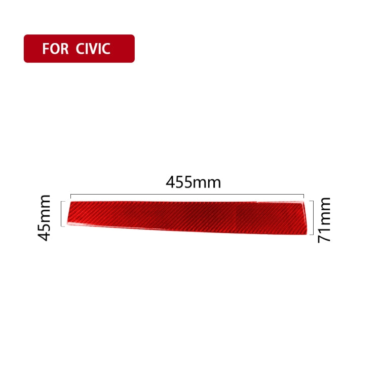 Car Carbon Fiber Central Control Decorative Sticker for Honda Tenth Generation Civic 2016-2019, Right Drive (Red) - In Car by buy2fix | Online Shopping UK | buy2fix