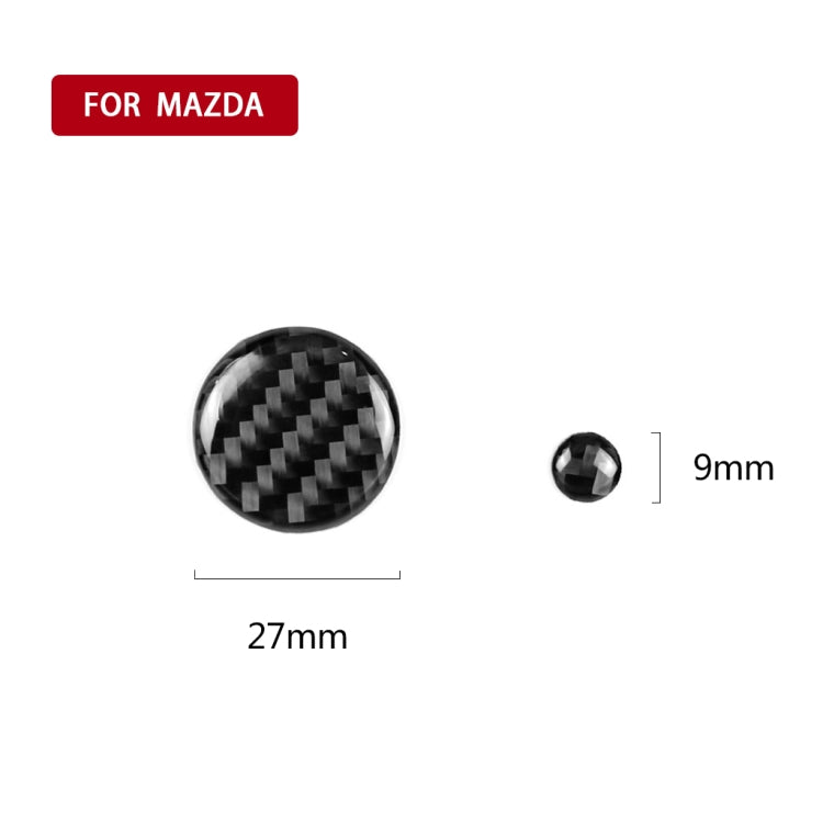 One Set Car Carbon Fiber Multimedia Knob Decorative Sticker for Mazda 3 / 6 / CX-9 / CX-5, Left and Right Drive Universal -  by buy2fix | Online Shopping UK | buy2fix